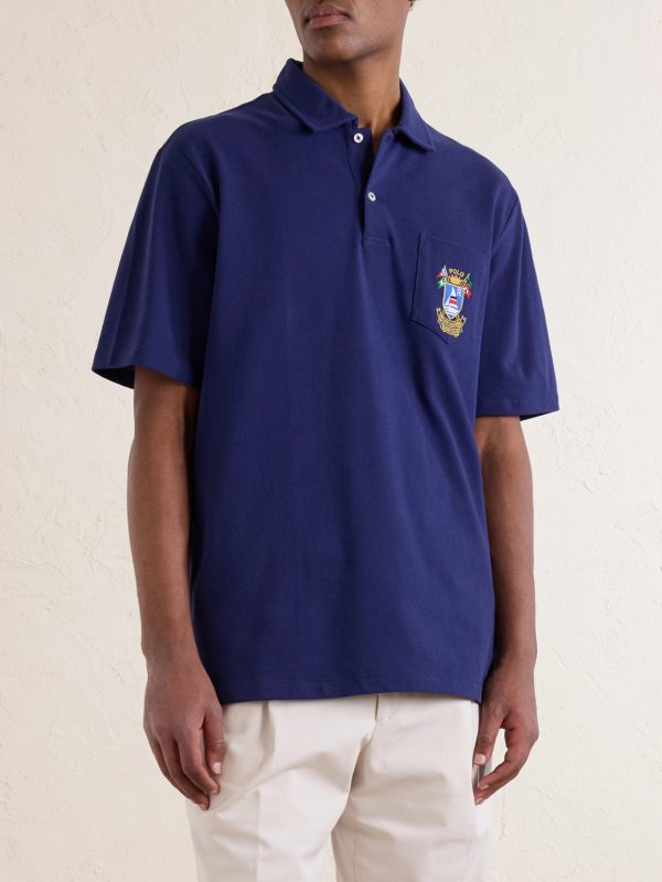 Logo-Embroidered Cotton-Piqué Polo Shirt - FR Logo-Embroidered Cotton-Piqué Polo Shirt - FR
