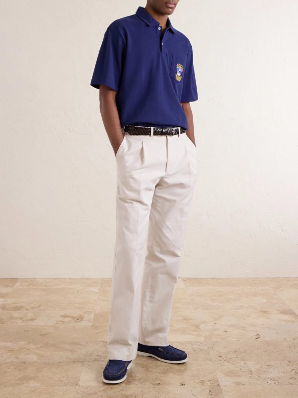 Logo-Embroidered Cotton-Piqué Polo Shirt - OU Logo-Embroidered Cotton-Piqué Polo Shirt - OU