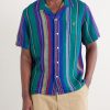 Camp-Collar Striped Linen Shirt - FR Camp-Collar Striped Linen Shirt - FR