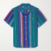 Camp-Collar Striped Linen Shirt Camp-Collar Striped Linen Shirt