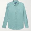 Button-Down Collar Logo-Embroidered Cotton Shirt Button-Down Collar Logo-Embroidered Cotton Shirt