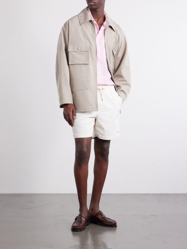 Logo-Embroidered Checked Linen and Cotton-Blend Shirt - OU Logo-Embroidered Checked Linen and Cotton-Blend Shirt - OU