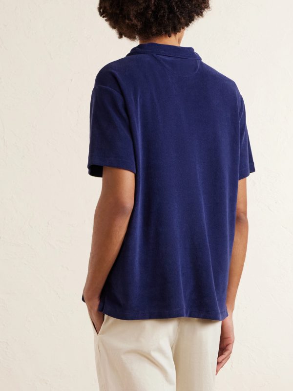 Logo-Embroidered Cotton-Blend Terry Polo Shirt - BK Logo-Embroidered Cotton-Blend Terry Polo Shirt - BK