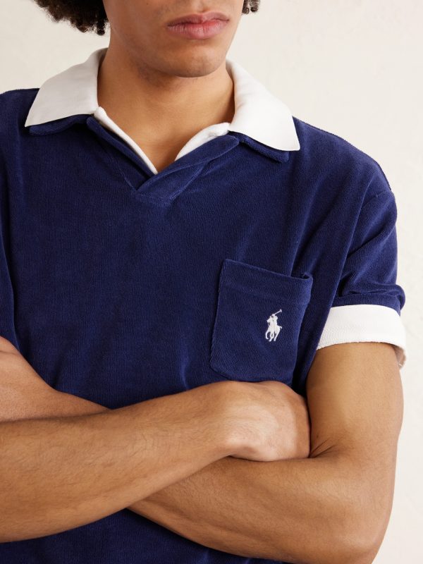 Logo-Embroidered Cotton-Blend Terry Polo Shirt - CU Logo-Embroidered Cotton-Blend Terry Polo Shirt - CU