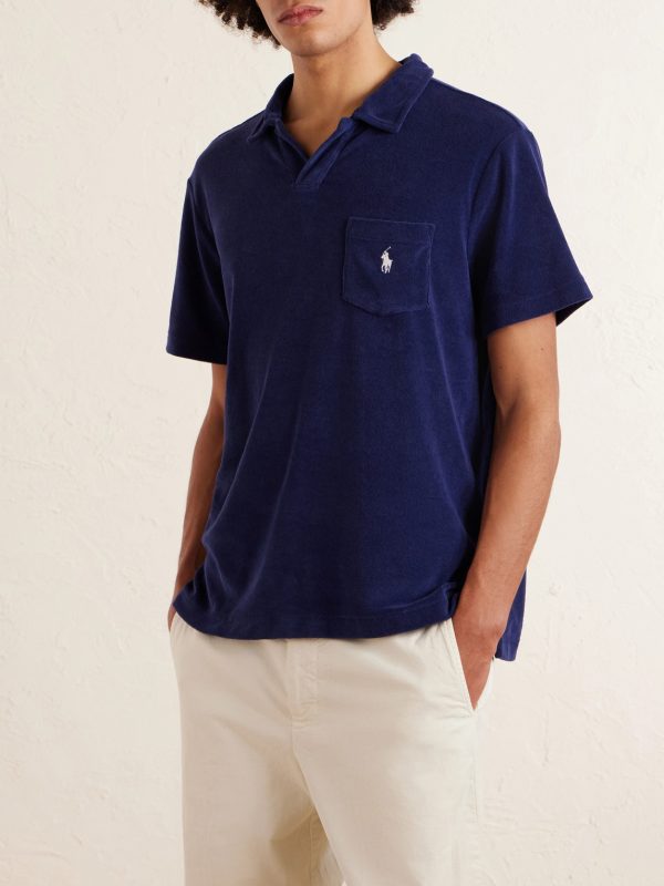 Logo-Embroidered Cotton-Blend Terry Polo Shirt - FR Logo-Embroidered Cotton-Blend Terry Polo Shirt - FR