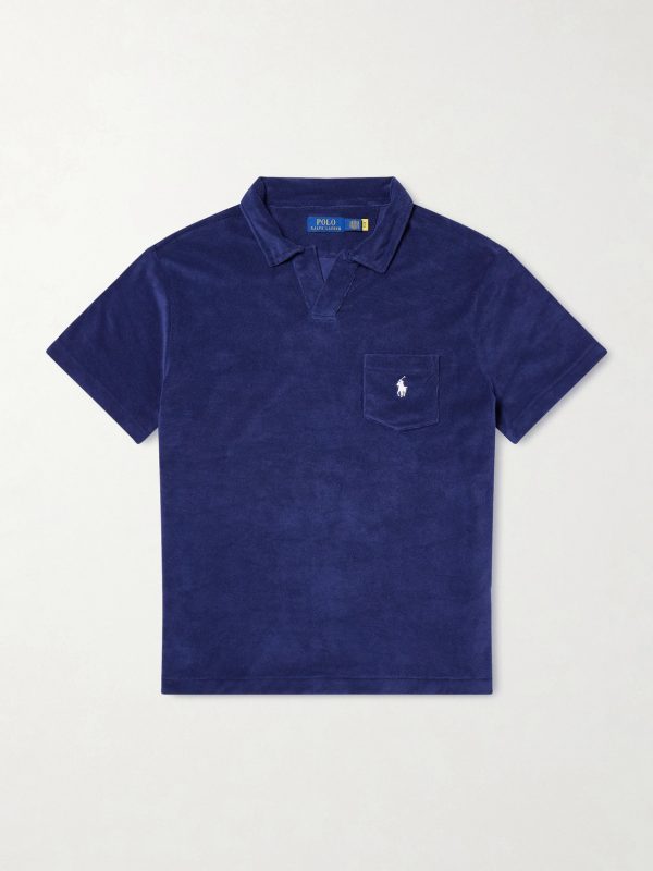 Logo-Embroidered Cotton-Blend Terry Polo Shirt Logo-Embroidered Cotton-Blend Terry Polo Shirt