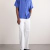 Convertible-Collar Logo-Embroidered Linen Shirt - OU Convertible-Collar Logo-Embroidered Linen Shirt - OU