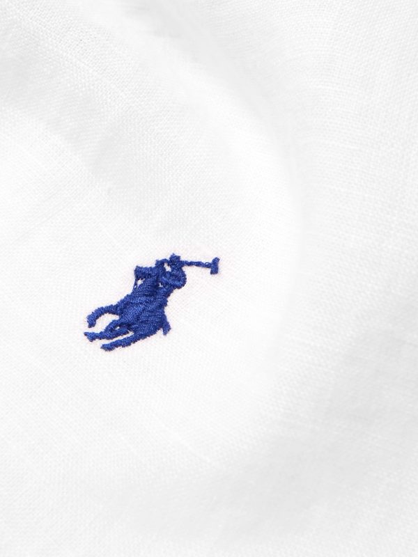 Button-Down Collar Logo-Embroidered Linen Shirt - CU Button-Down Collar Logo-Embroidered Linen Shirt - CU
