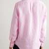 Button-Down Collar Logo-Embroidered Linen Shirt - BK Button-Down Collar Logo-Embroidered Linen Shirt - BK