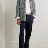 Button-Down Collar Logo-Embroidered Linen Shirt - OU Button-Down Collar Logo-Embroidered Linen Shirt - OU