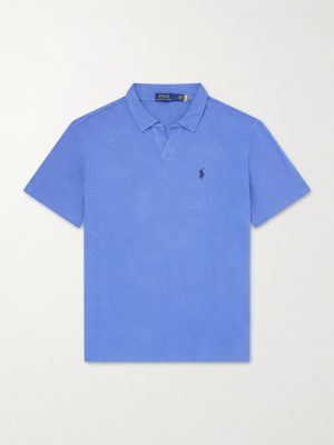 Open-Collar Cotton and Linen-Blend Polo Shirt Open-Collar Cotton and Linen-Blend Polo Shirt