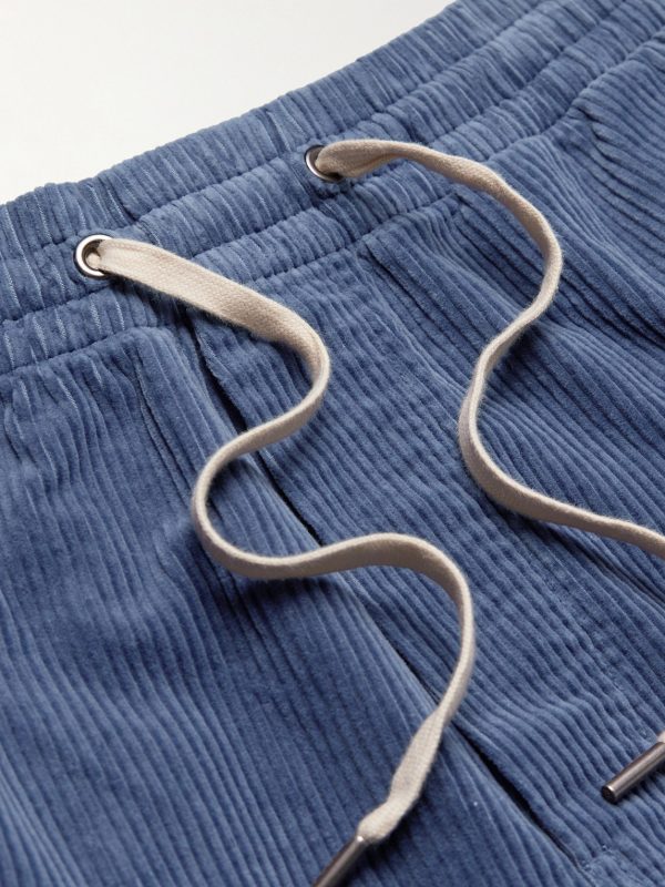 Straight-Leg Cotton-Corduroy Drawstring Shorts - CU Straight-Leg Cotton-Corduroy Drawstring Shorts - CU