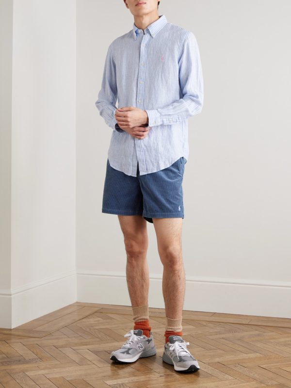 Straight-Leg Cotton-Corduroy Drawstring Shorts - OU Straight-Leg Cotton-Corduroy Drawstring Shorts - OU