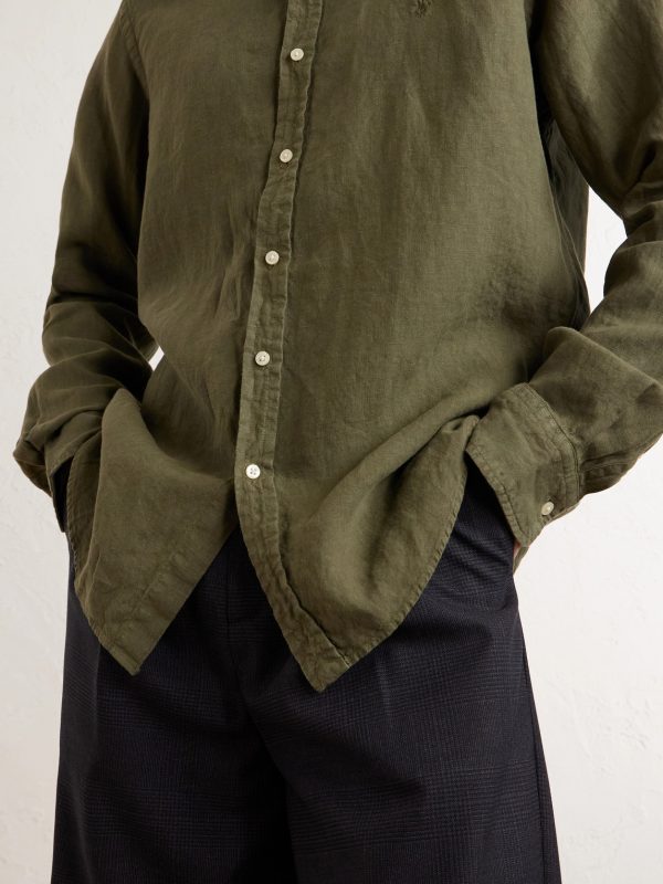 Logo-Embroidered Linen Shirt - CU