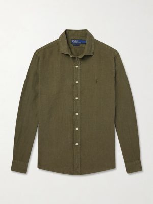 Logo-Embroidered Linen Shirt Logo-Embroidered Linen Shirt