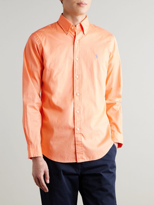 Logo-Embroidered Cotton Shirt - FR
