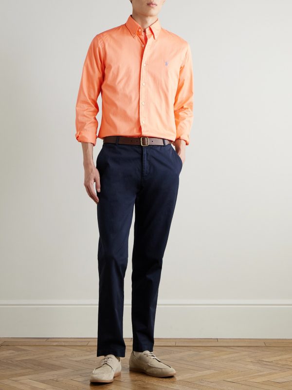 Logo-Embroidered Cotton Shirt - OU