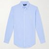 Button-Down Collar Logo-Embroidered Linen Shirt Button-Down Collar Logo-Embroidered Linen Shirt