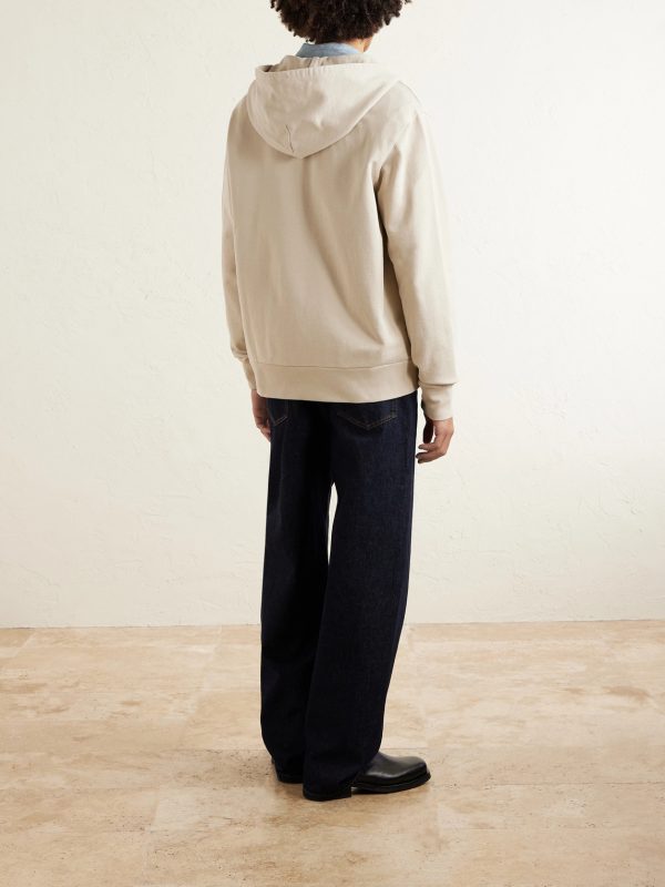Logo-Embroidered Cotton-Jersey Zip-Up Hoodie - BK Logo-Embroidered Cotton-Jersey Zip-Up Hoodie - BK