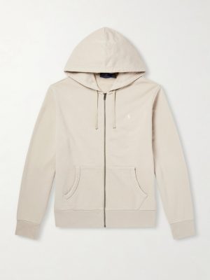 Logo-Embroidered Cotton-Jersey Zip-Up Hoodie Logo-Embroidered Cotton-Jersey Zip-Up Hoodie