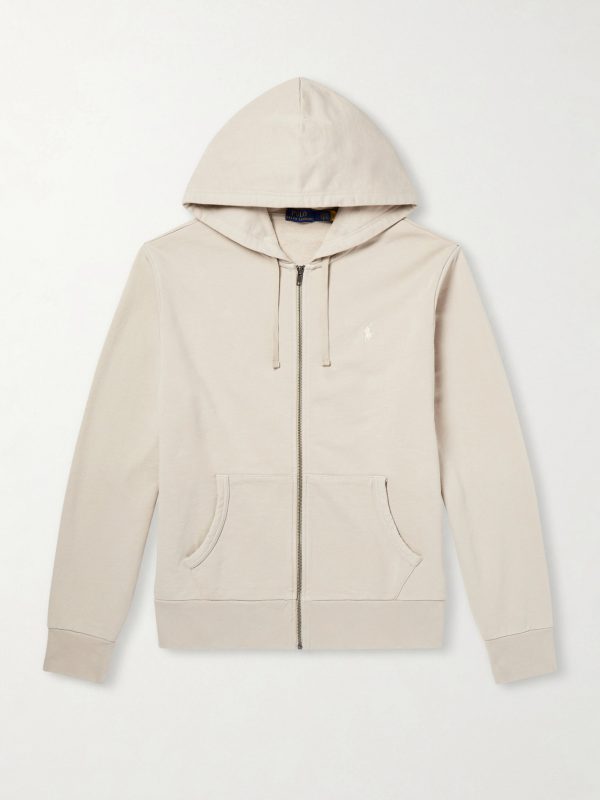 Logo-Embroidered Cotton-Jersey Zip-Up Hoodie Logo-Embroidered Cotton-Jersey Zip-Up Hoodie