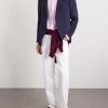 Button-Down Collar Logo-Embroidered Striped Cotton Shirt - OU Button-Down Collar Logo-Embroidered Striped Cotton Shirt - OU