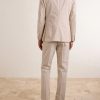 Double-Breasted Striped Cotton Suit Jacket - BK