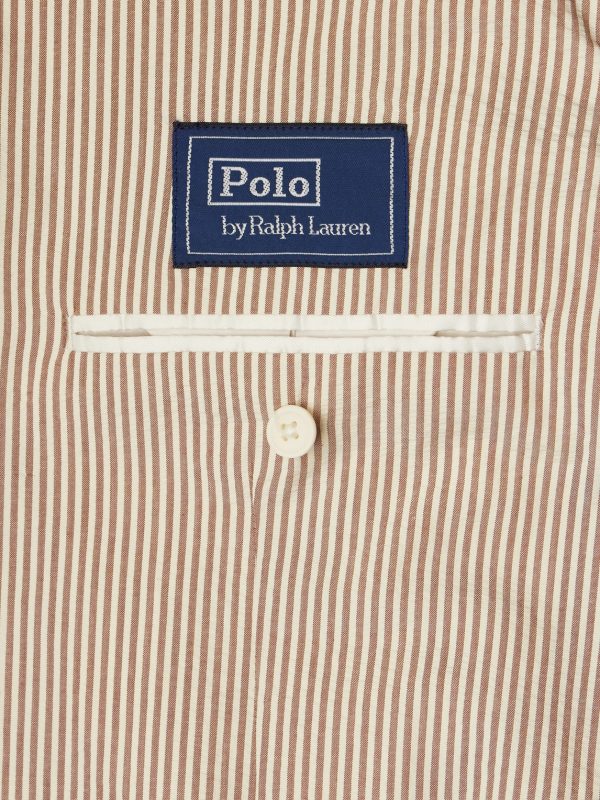 Double-Breasted Striped Cotton Suit Jacket - E2