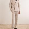 Double-Breasted Striped Cotton Suit Jacket - OU