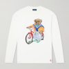 Polo Bear-Embroidered Bead-Embellished Knitted Cotton Sweater Polo Bear-Embroidered Bead-Embellished Knitted Cotton Sweater