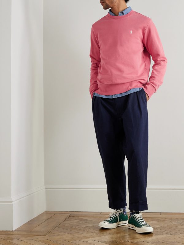 Logo-Embroidered Cotton-Jersey Sweatshirt - OU Logo-Embroidered Cotton-Jersey Sweatshirt - OU