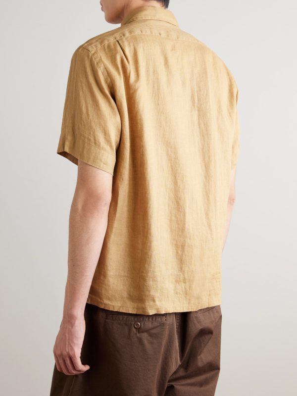 Clady Logo-Embroidered Linen Shirt - BK Clady Logo-Embroidered Linen Shirt - BK