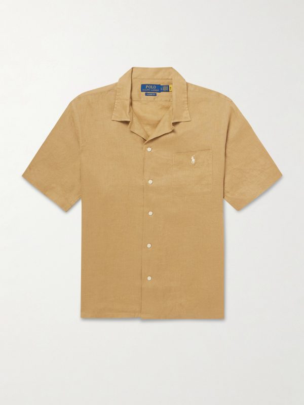 Clady Logo-Embroidered Linen Shirt Clady Logo-Embroidered Linen Shirt