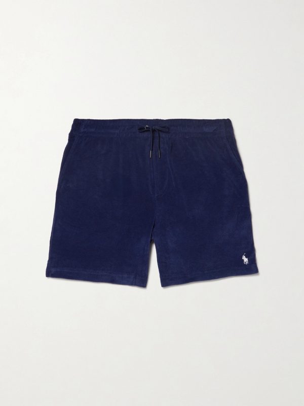 Cotton-Blend Terry Drawstring Shorts