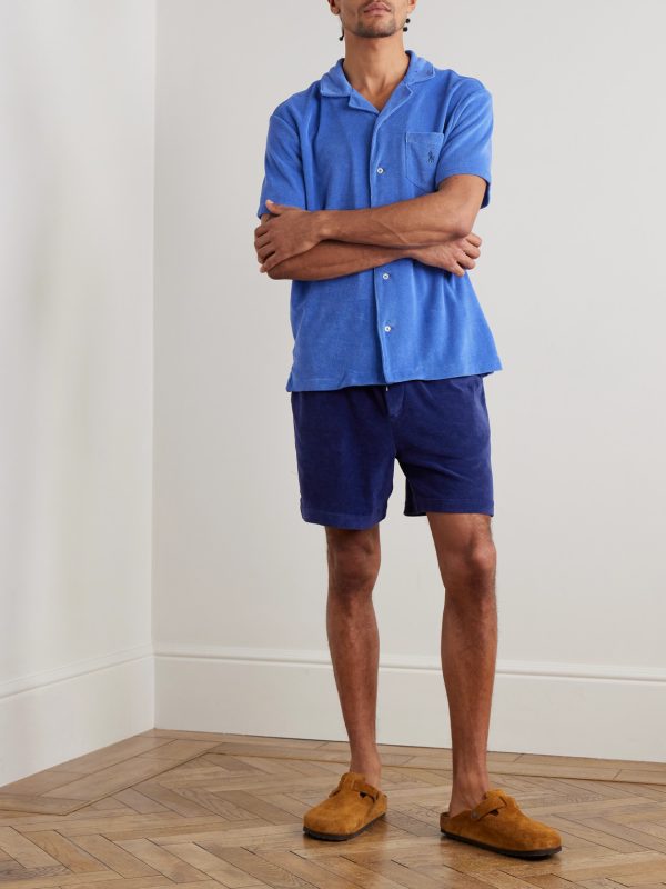 Cotton-Blend Terry Drawstring Shorts - OU
