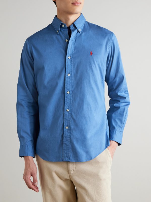 Logo-Embroidered Cotton Shirt - FR