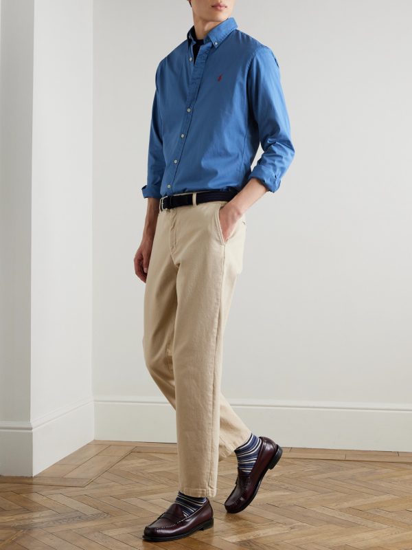 Logo-Embroidered Cotton Shirt - OU
