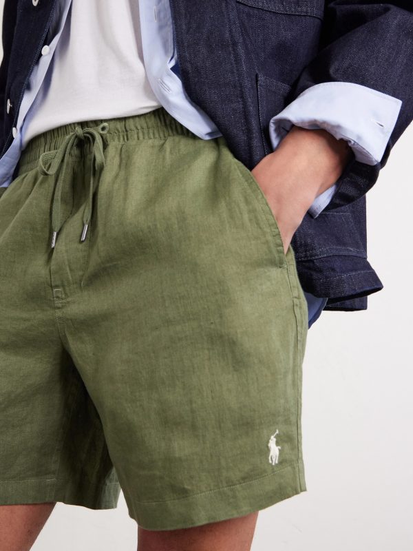 Straight-Leg Linen Drawstring Shorts - CU Straight-Leg Linen Drawstring Shorts - CU