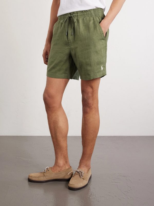 Straight-Leg Linen Drawstring Shorts - FR Straight-Leg Linen Drawstring Shorts - FR