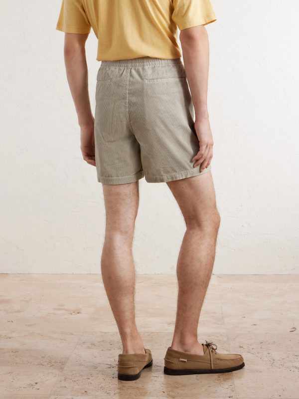 Straight-Leg Logo-Embroidered Cotton-Corduroy Drawstring Shorts - BK