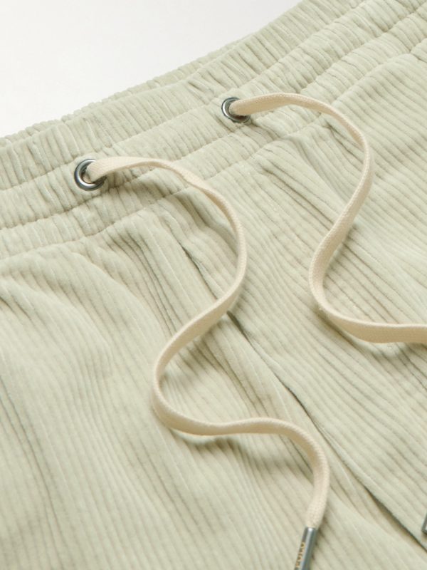 Straight-Leg Logo-Embroidered Cotton-Corduroy Drawstring Shorts - CU