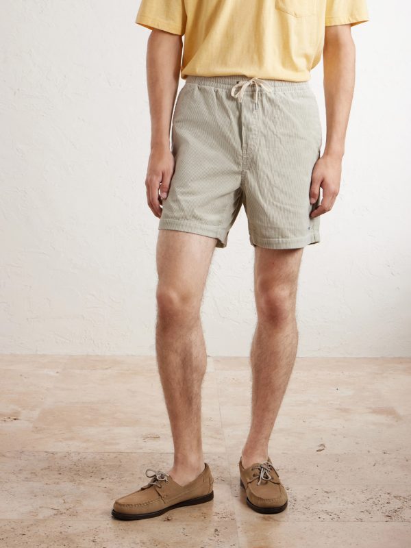 Straight-Leg Logo-Embroidered Cotton-Corduroy Drawstring Shorts - FR
