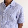 Convertible-Collar Logo-Embroidered Patchwork Cotton-Seersucker Shirt - CU