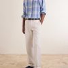 Button-Down Collar Logo-Embroidered Checked Linen Shirt - OU Button-Down Collar Logo-Embroidered Checked Linen Shirt - OU