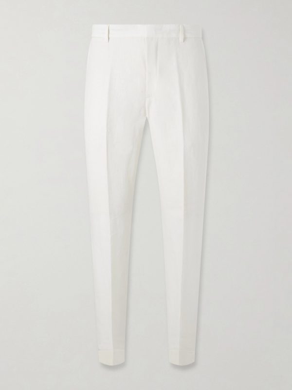 Straight-Leg Linen Trousers