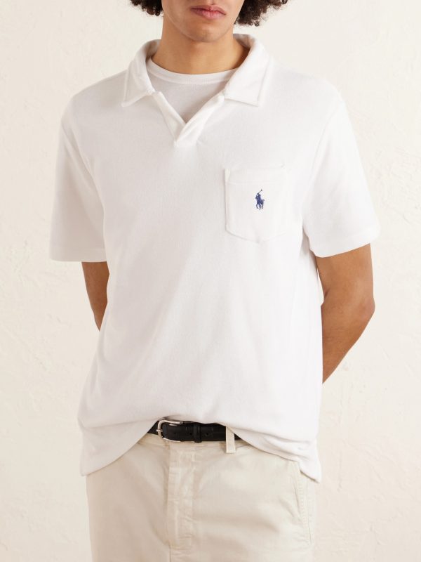 Logo-Embroidered Cotton-Blend Terry Polo Shirt - FR Logo-Embroidered Cotton-Blend Terry Polo Shirt - FR