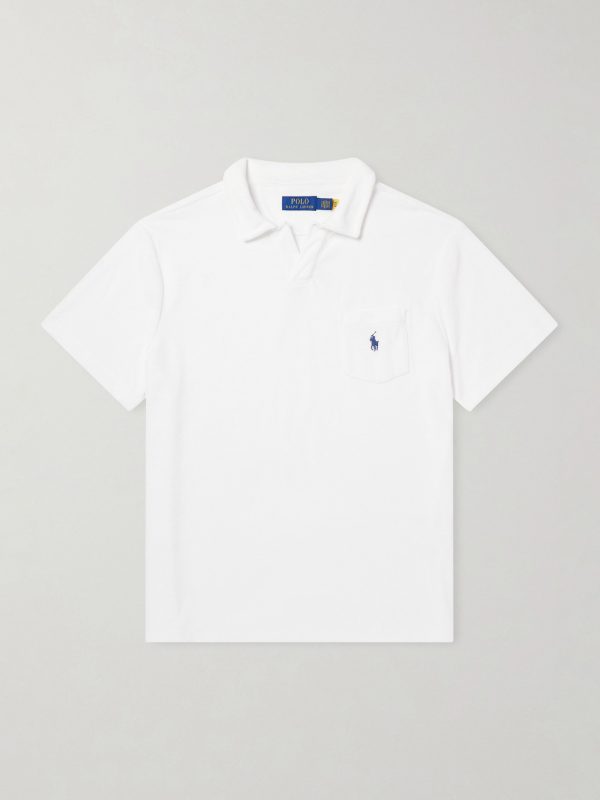 Logo-Embroidered Cotton-Blend Terry Polo Shirt Logo-Embroidered Cotton-Blend Terry Polo Shirt