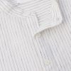 Grandad-Collar Pinstriped Linen Shirt - CU Grandad-Collar Pinstriped Linen Shirt - CU