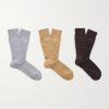 Three-Pack Crochet-Knit Cotton-Blend Socks
