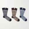 Three-Pack Crochet-Knit Cotton-Blend Socks Three-Pack Crochet-Knit Cotton-Blend Socks